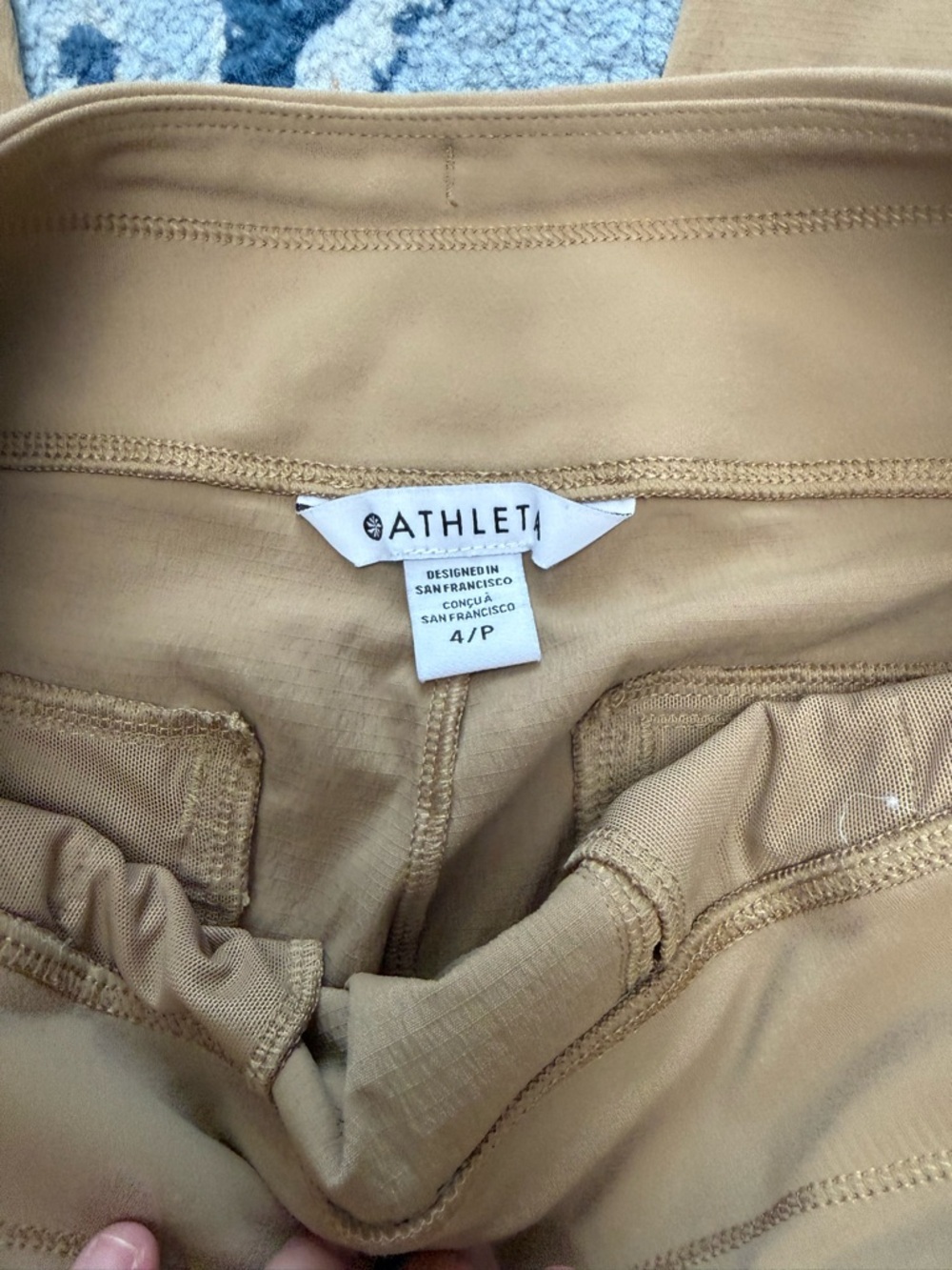 ATHLETA lot of TWO athletic joggers pants Brooklyn green swirl and tan pull on 4 - Picture 9 of 11